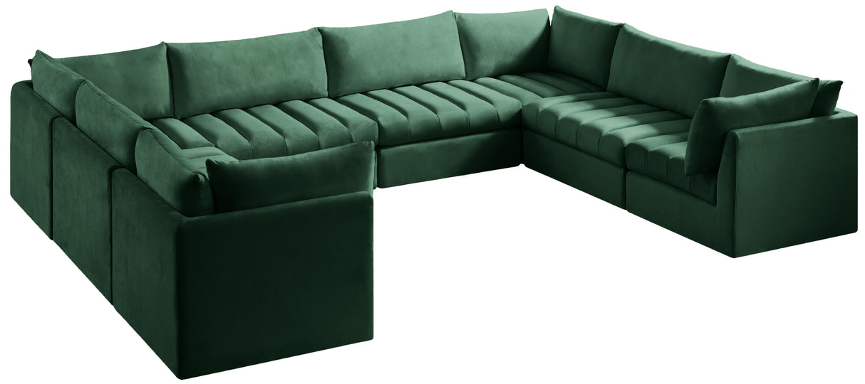 Jacob Green Velvet Modular Sectional - galleria furniture outlet