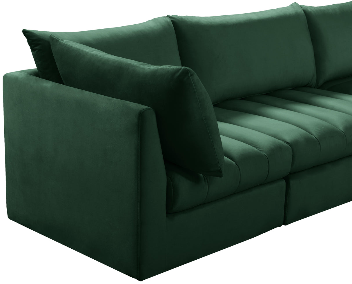 Jacob Green Velvet Modular Sectional - galleria furniture outlet