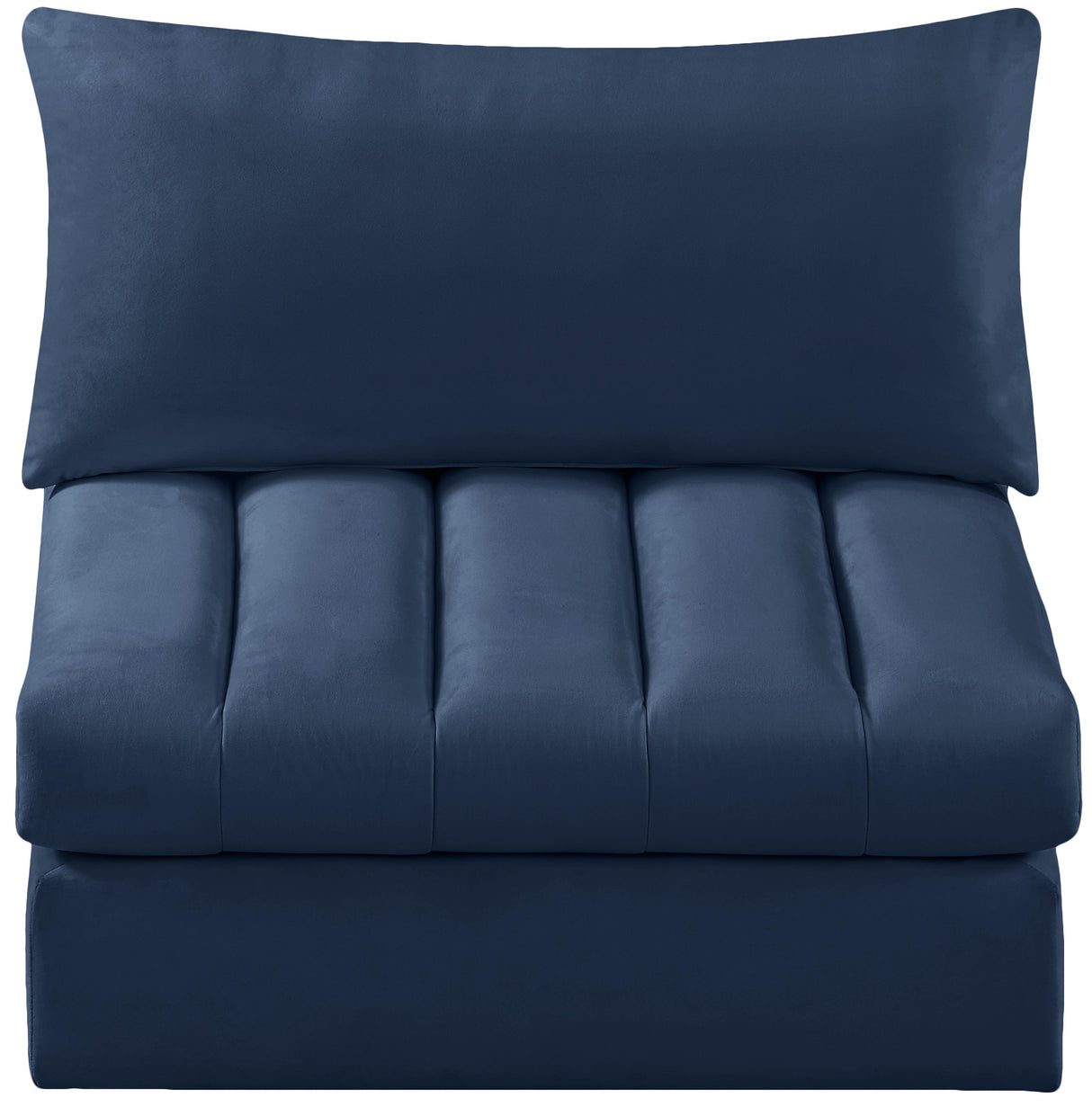 Jacob Navy Velvet Armless - galleria furniture outlet