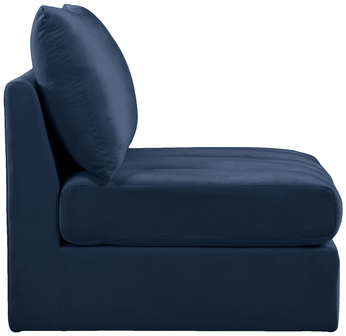 Jacob Navy Velvet Armless - galleria furniture outlet
