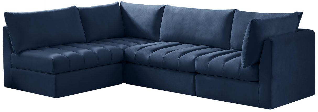 Jacob Navy Velvet Modular Sectional - galleria furniture outlet