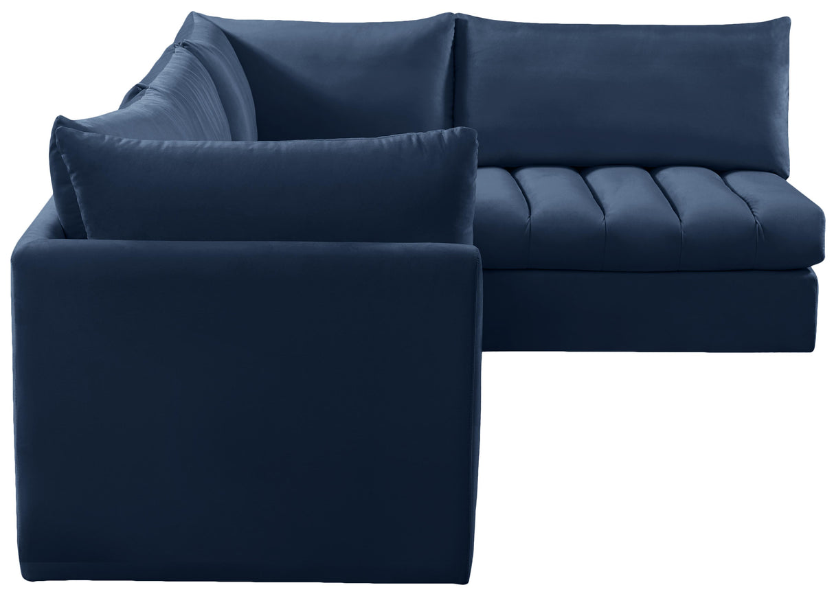 Jacob Navy Velvet Modular Sectional - galleria furniture outlet