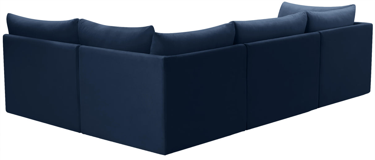 Jacob Navy Velvet Modular Sectional - galleria furniture outlet