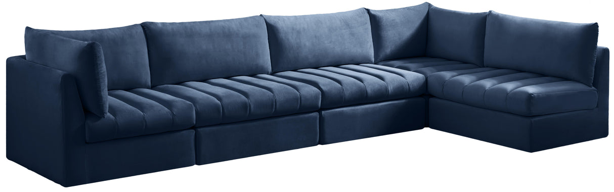 Jacob Navy Velvet Modular Sectional - galleria furniture outlet