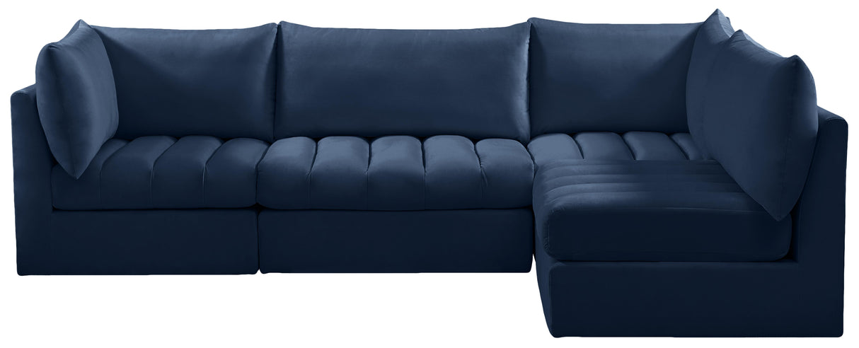 Jacob Navy Velvet Modular Sectional - galleria furniture outlet