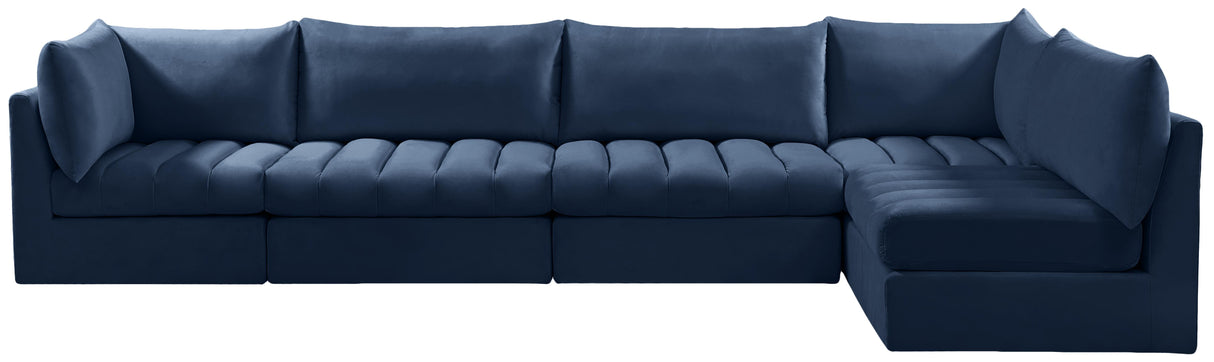 Jacob Navy Velvet Modular Sectional - galleria furniture outlet