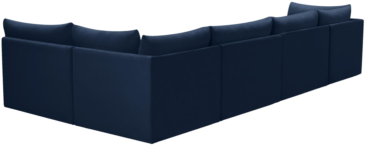 Jacob Navy Velvet Modular Sectional - galleria furniture outlet