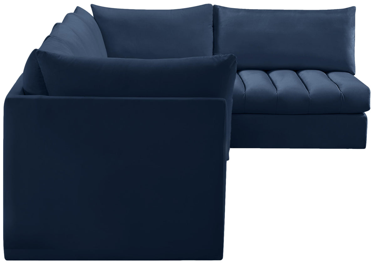 Jacob Navy Velvet Modular Sectional - galleria furniture outlet