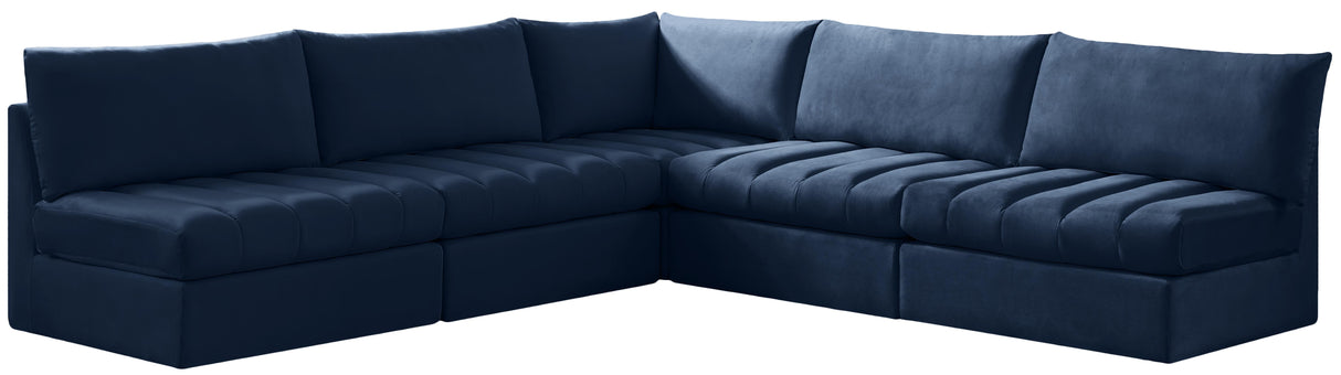 Jacob Navy Velvet Modular Sectional - galleria furniture outlet
