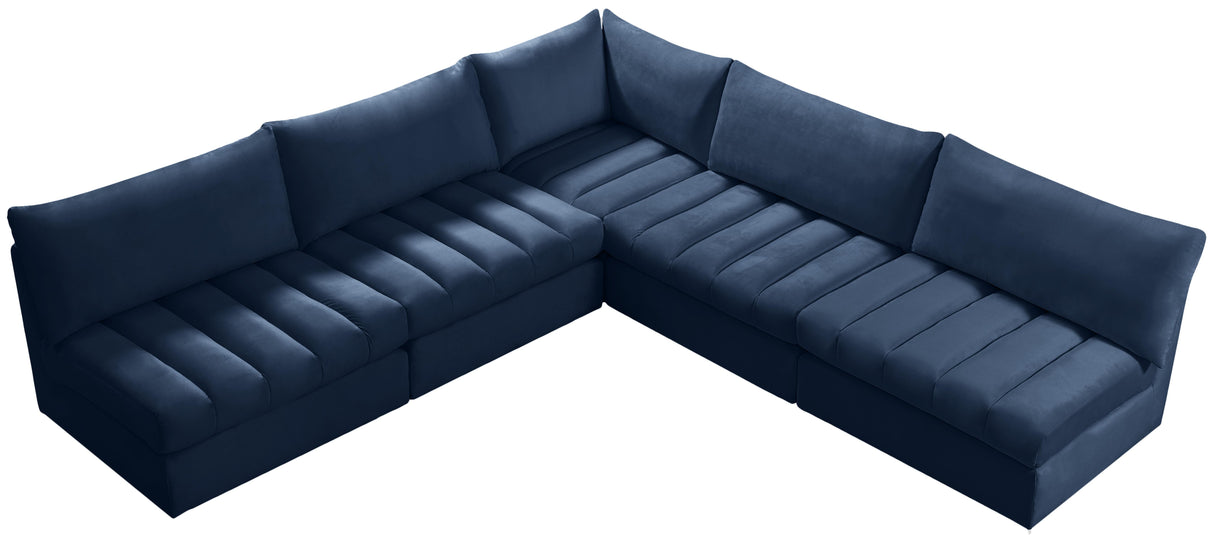 Jacob Navy Velvet Modular Sectional - galleria furniture outlet