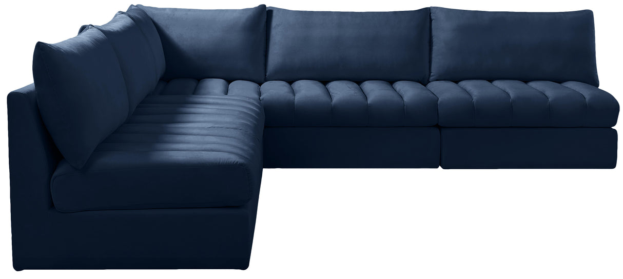 Jacob Navy Velvet Modular Sectional - galleria furniture outlet