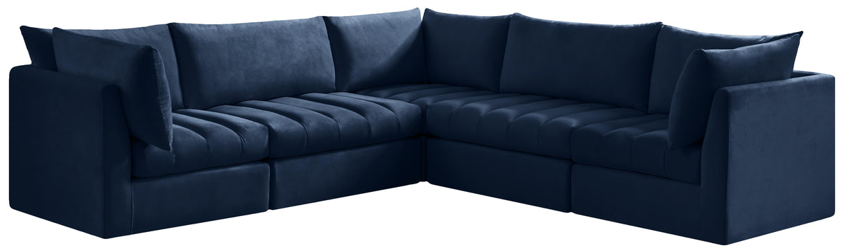 Jacob Navy Velvet Modular Sectional - galleria furniture outlet