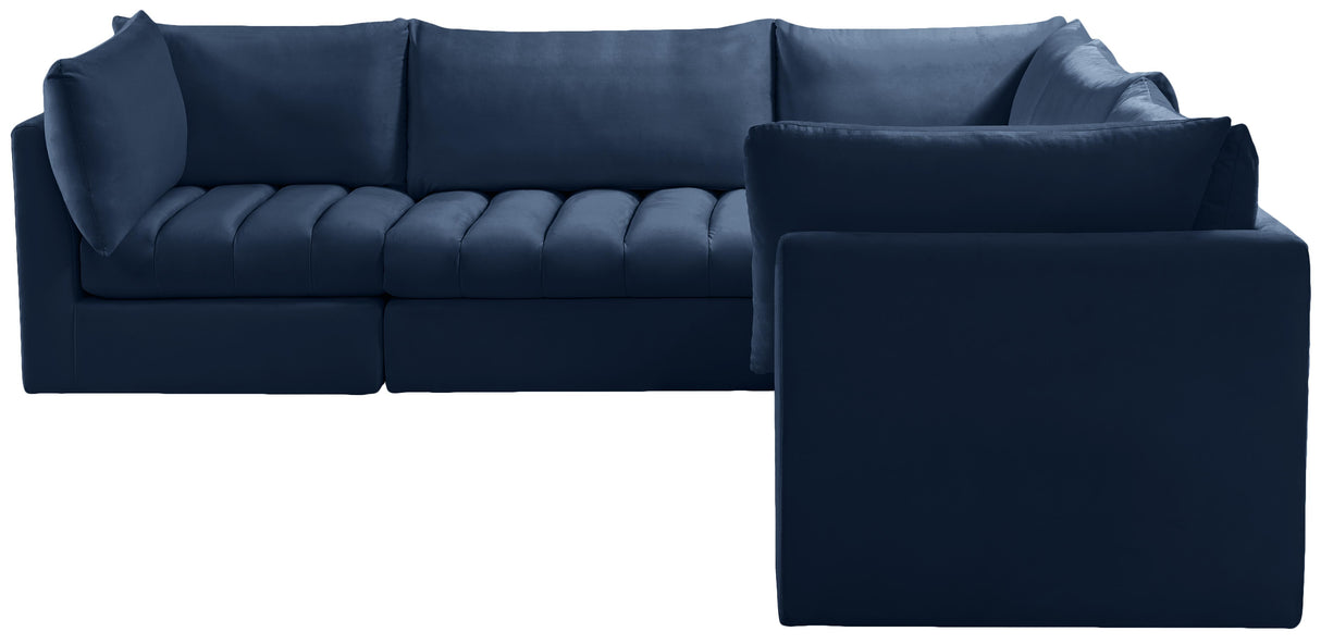 Jacob Navy Velvet Modular Sectional - galleria furniture outlet
