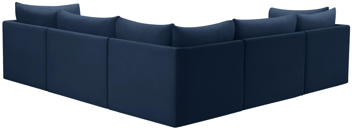 Jacob Navy Velvet Modular Sectional - galleria furniture outlet
