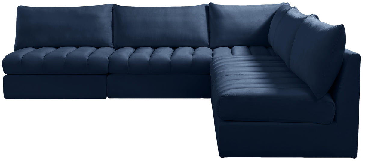 Jacob Navy Velvet Modular Sectional - galleria furniture outlet
