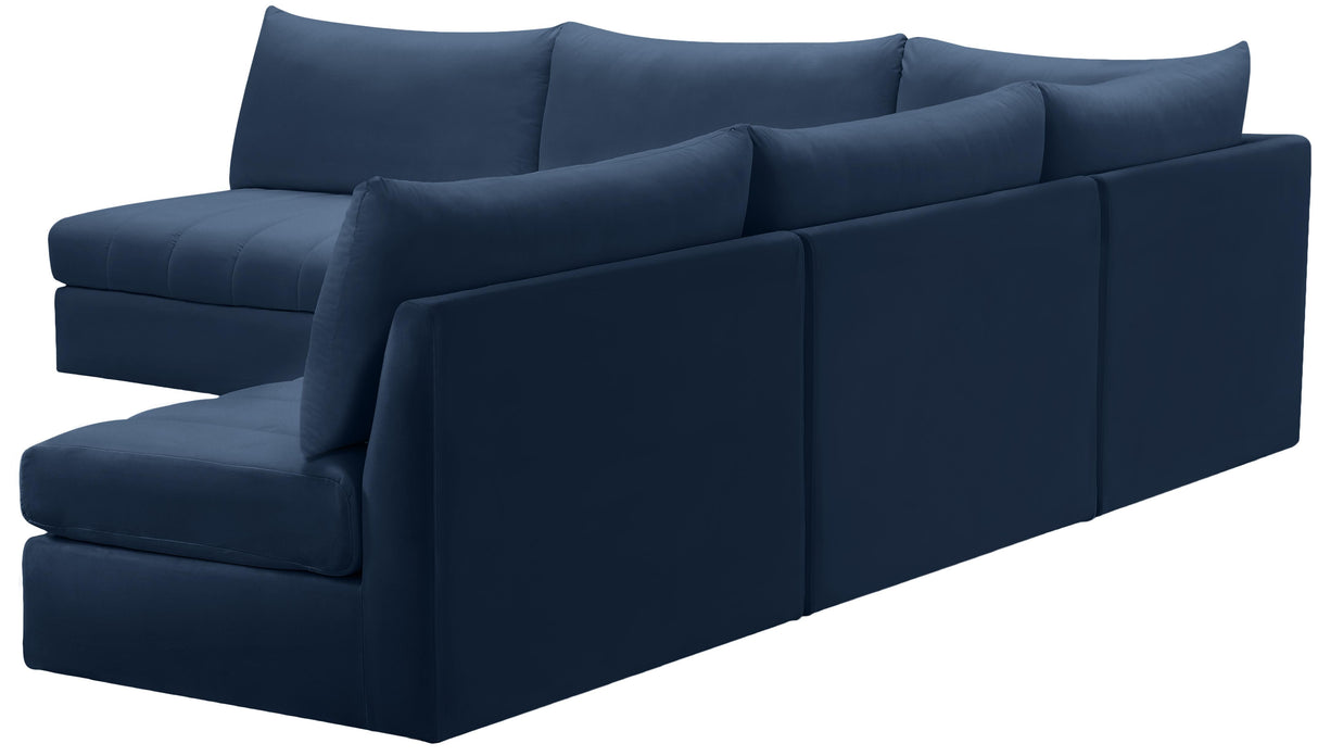 Jacob Navy Velvet Modular Sectional - galleria furniture outlet