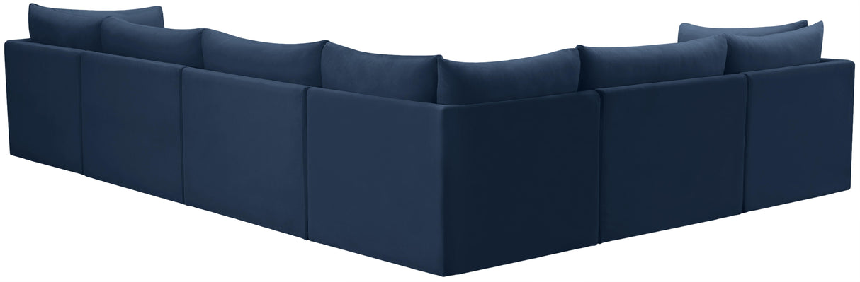 Jacob Navy Velvet Modular Sectional - galleria furniture outlet