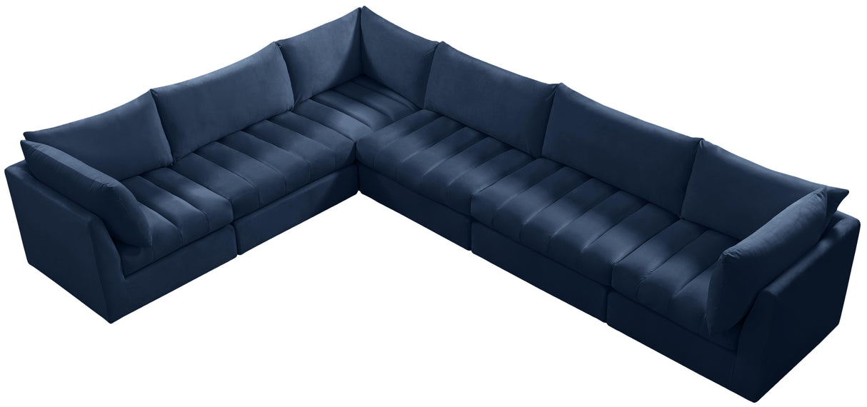 Jacob Navy Velvet Modular Sectional - galleria furniture outlet