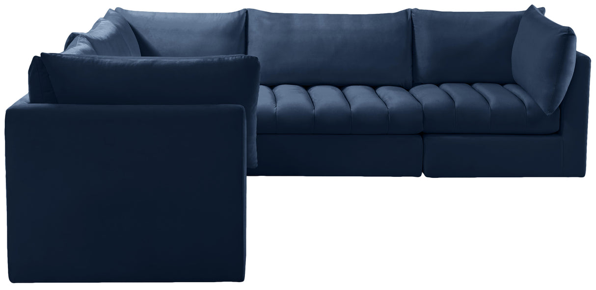Jacob Navy Velvet Modular Sectional - galleria furniture outlet