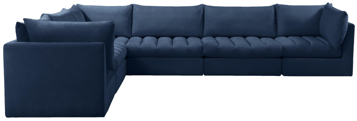 Jacob Navy Velvet Modular Sectional - galleria furniture outlet