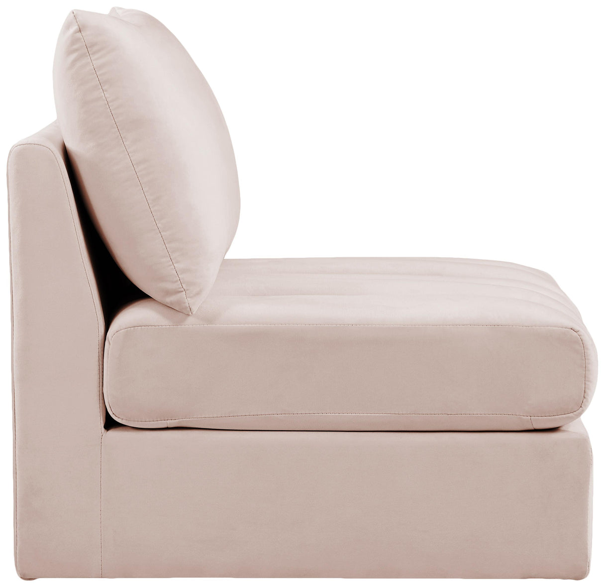 Jacob Pink Velvet Armless - galleria furniture outlet