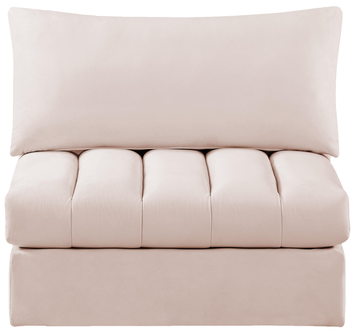 Jacob Pink Velvet Armless - galleria furniture outlet