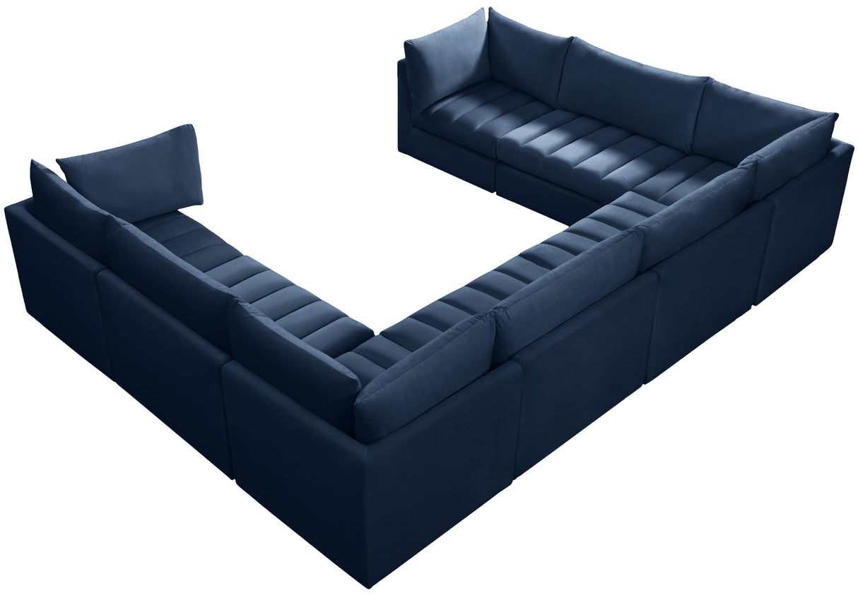 Jacob Navy Velvet Modular Sectional - galleria furniture outlet