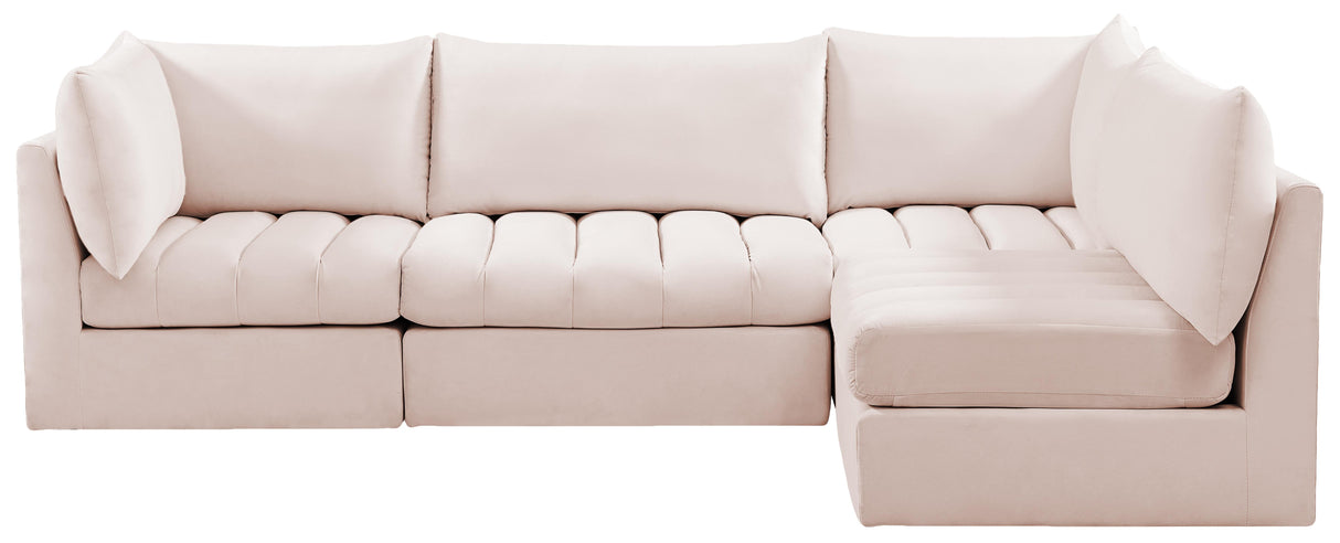 Jacob Pink Velvet Modular Sectional - galleria furniture outlet