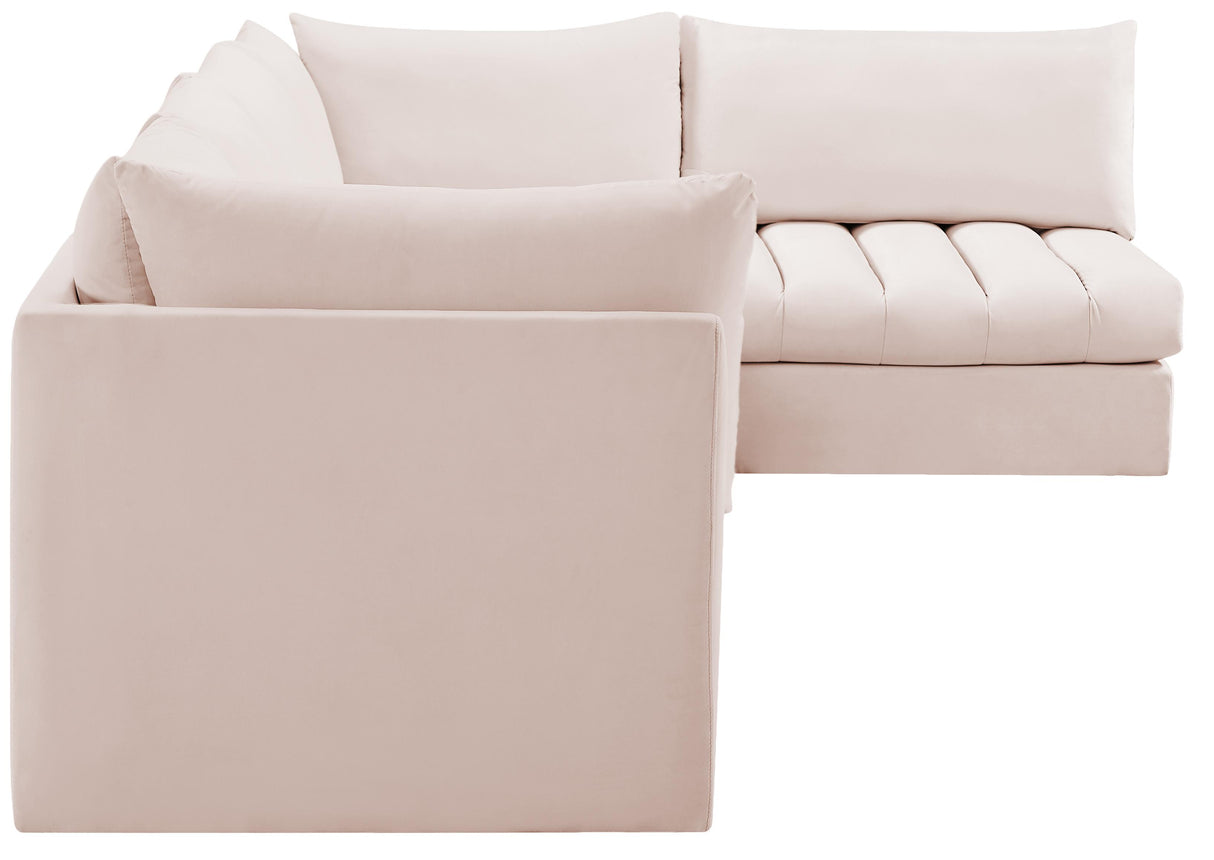 Jacob Pink Velvet Modular Sectional - galleria furniture outlet