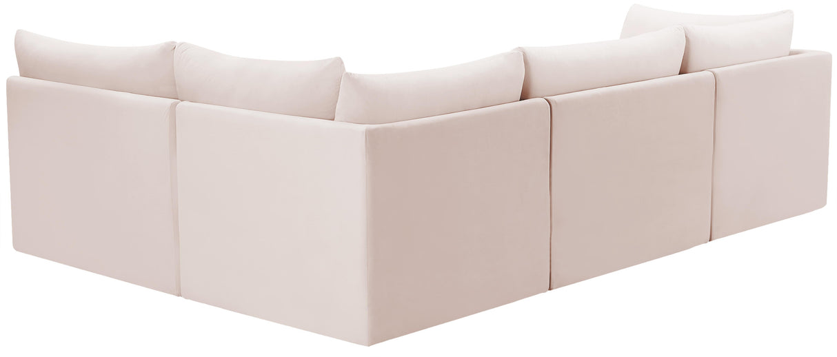 Jacob Pink Velvet Modular Sectional - galleria furniture outlet