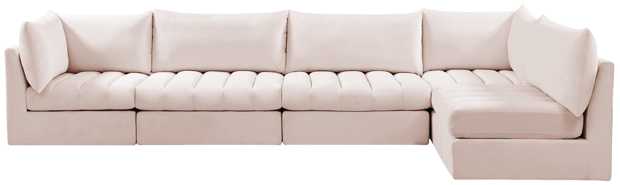 Jacob Pink Velvet Modular Sectional - galleria furniture outlet