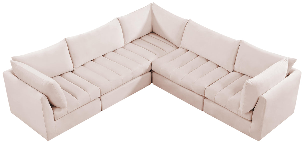Jacob Pink Velvet Modular Sectional - galleria furniture outlet
