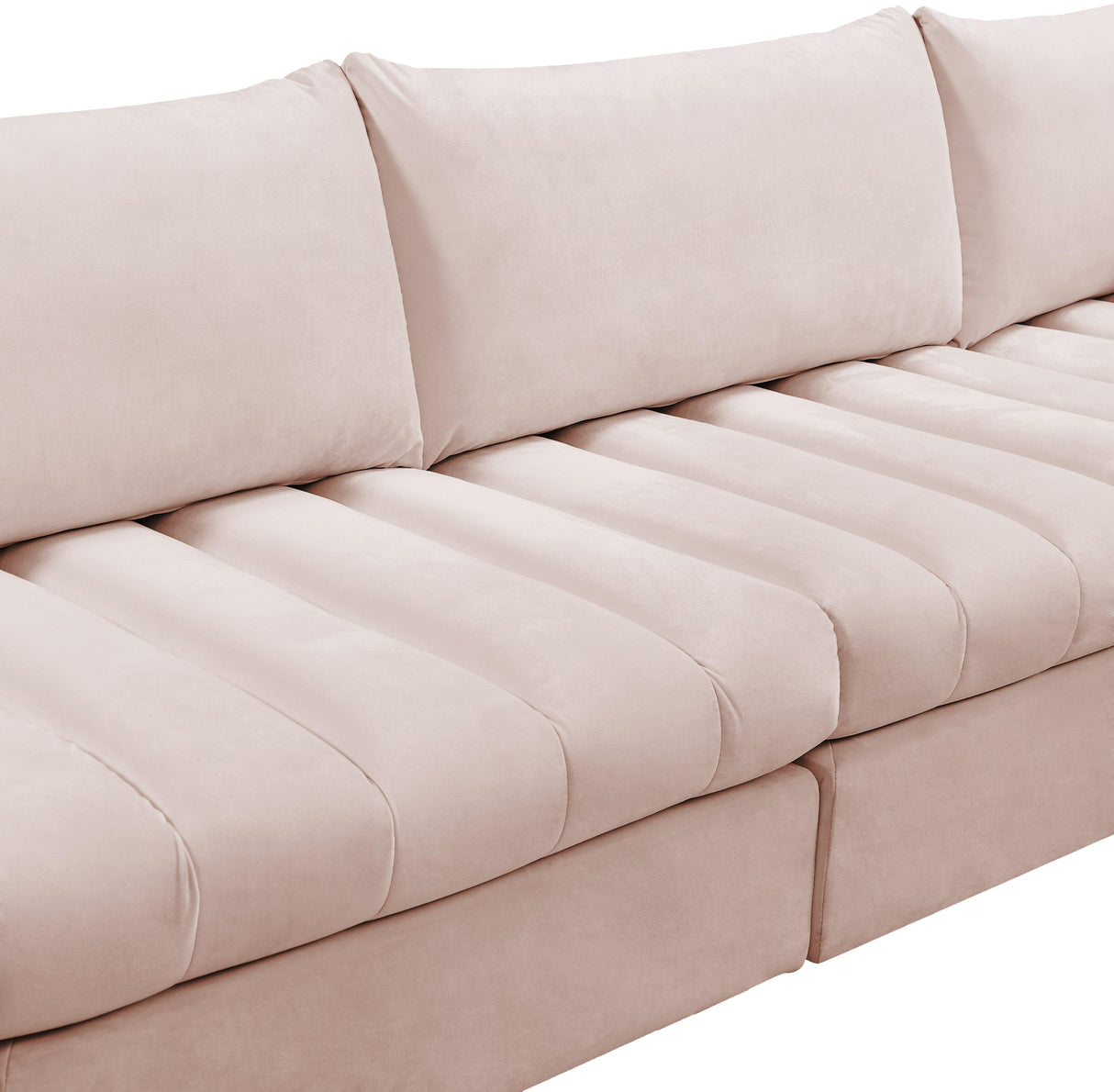 Jacob Pink Velvet Modular Sectional - galleria furniture outlet