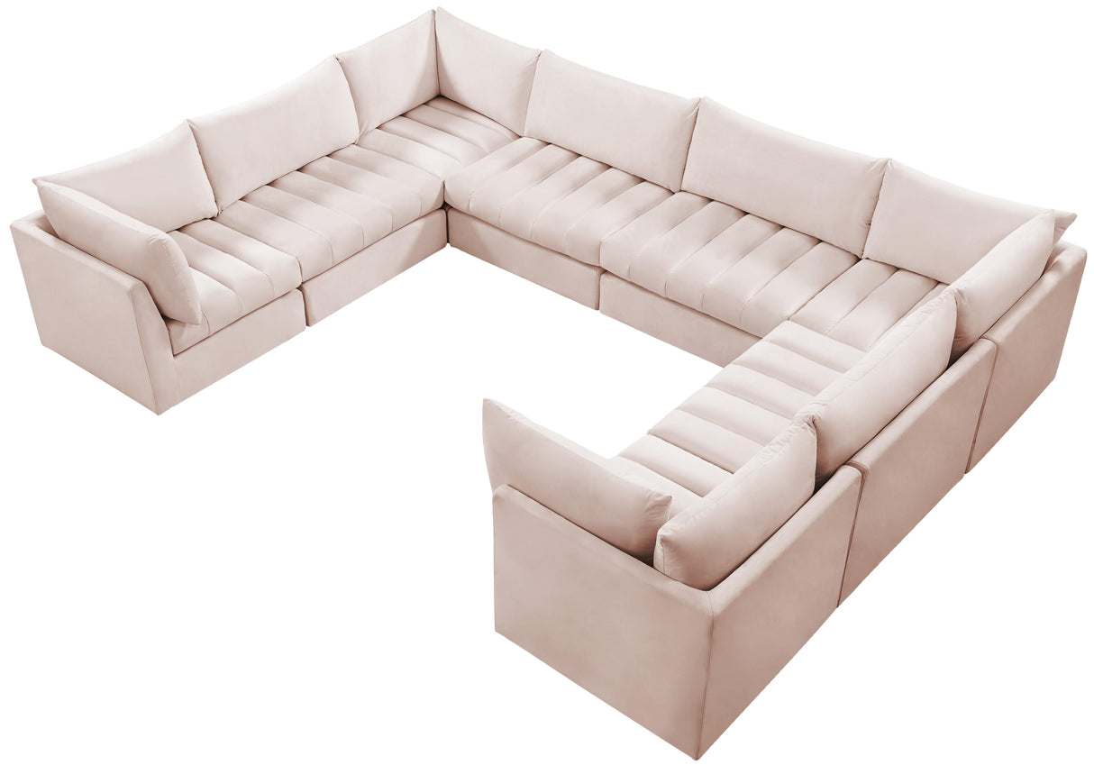 Jacob Pink Velvet Modular Sectional - galleria furniture outlet