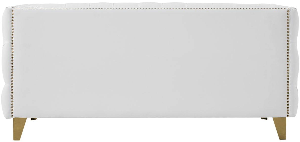 Michelle White Faux Leather Loveseat