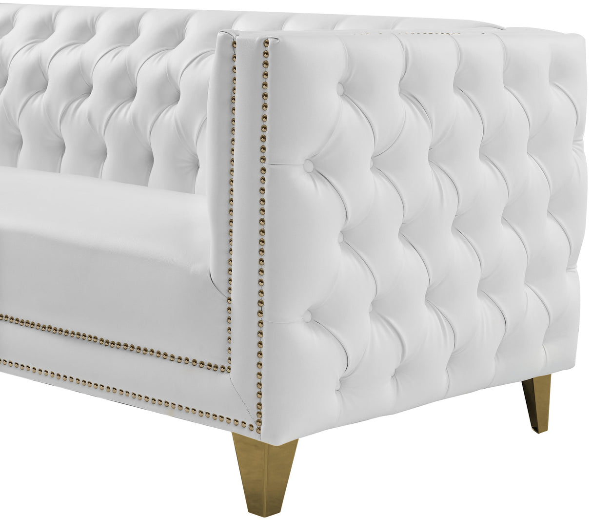 Michelle White Faux Leather Loveseat - galleria furniture outlet