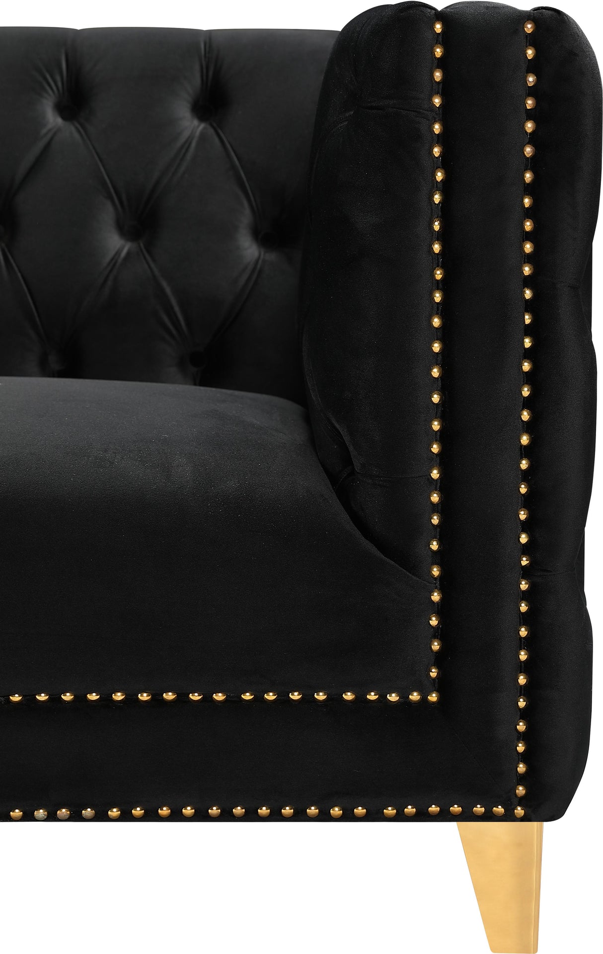 Michelle Black Velvet Loveseat - galleria furniture outlet