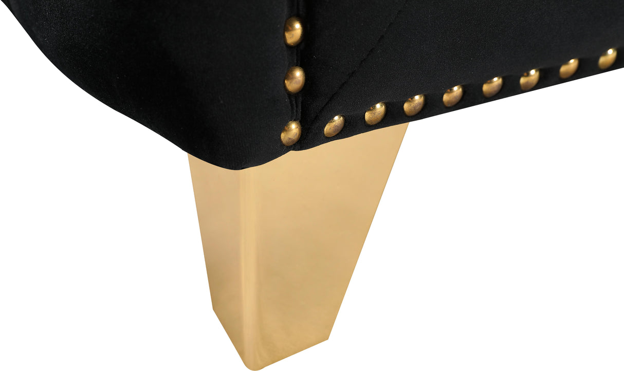 Michelle Black Velvet Loveseat - galleria furniture outlet