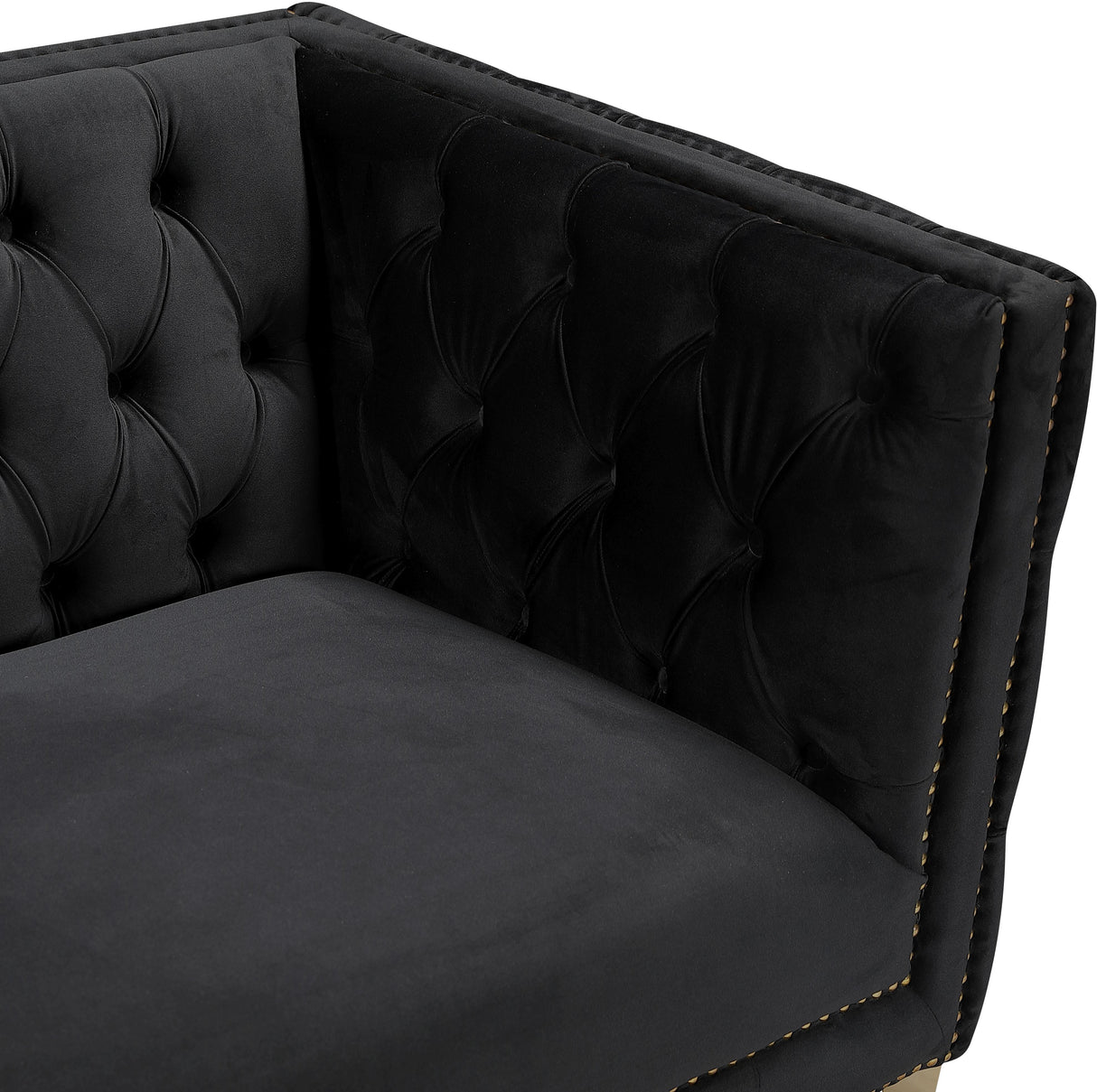 Michelle Black Velvet Loveseat - galleria furniture outlet