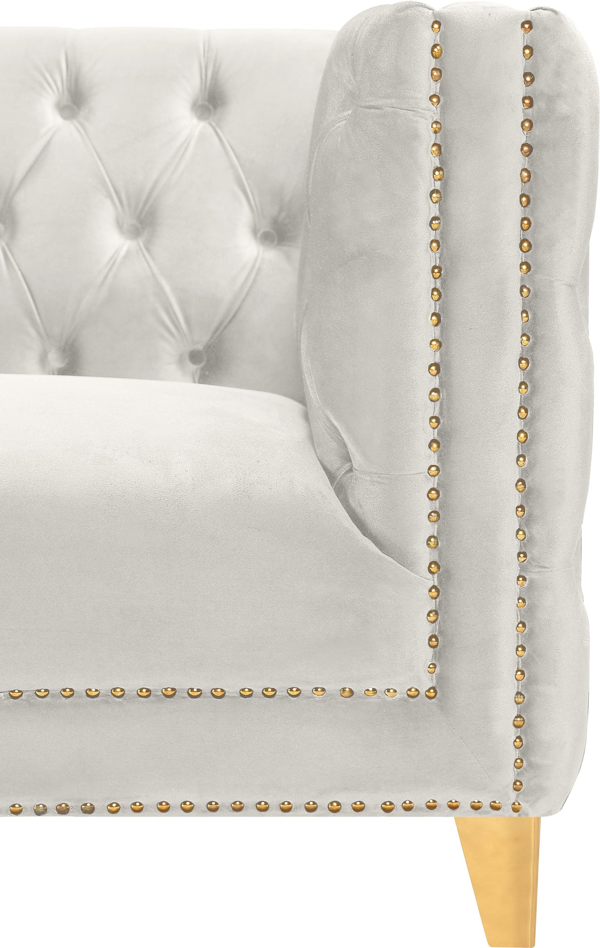 Michelle Cream Velvet Sofa - galleria furniture outlet