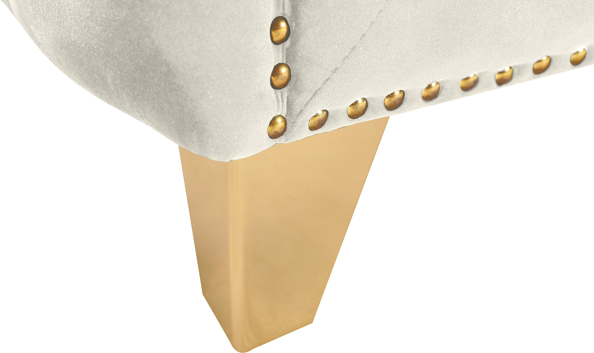 Michelle Cream Velvet Sofa - galleria furniture outlet