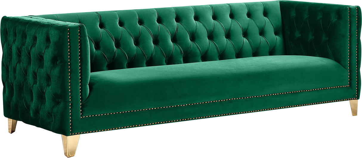 Michelle Green Velvet Sofa - galleria furniture outlet