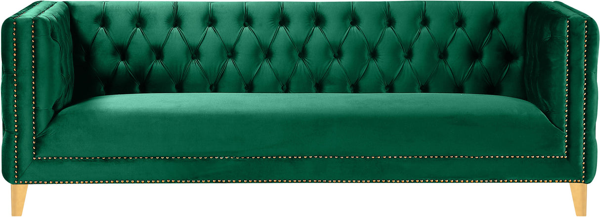Michelle Green Velvet Sofa - galleria furniture outlet
