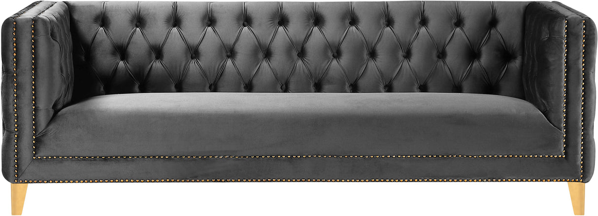 Michelle Grey Velvet Sofa - galleria furniture outlet