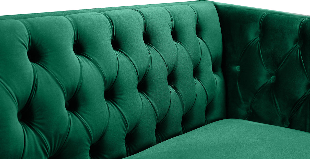 Michelle Green Velvet Sofa - galleria furniture outlet