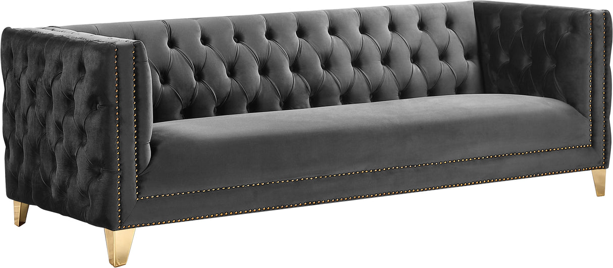 Michelle Grey Velvet Sofa - galleria furniture outlet