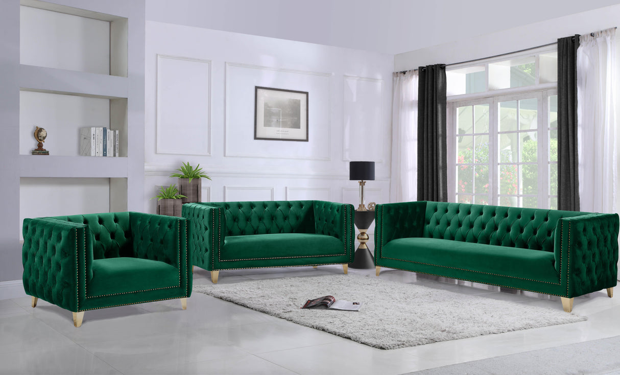 Michelle Green Velvet Sofa - galleria furniture outlet