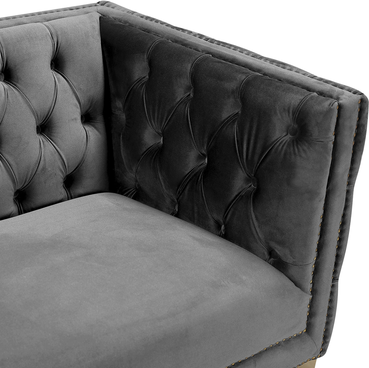 Michelle Grey Velvet Sofa - galleria furniture outlet