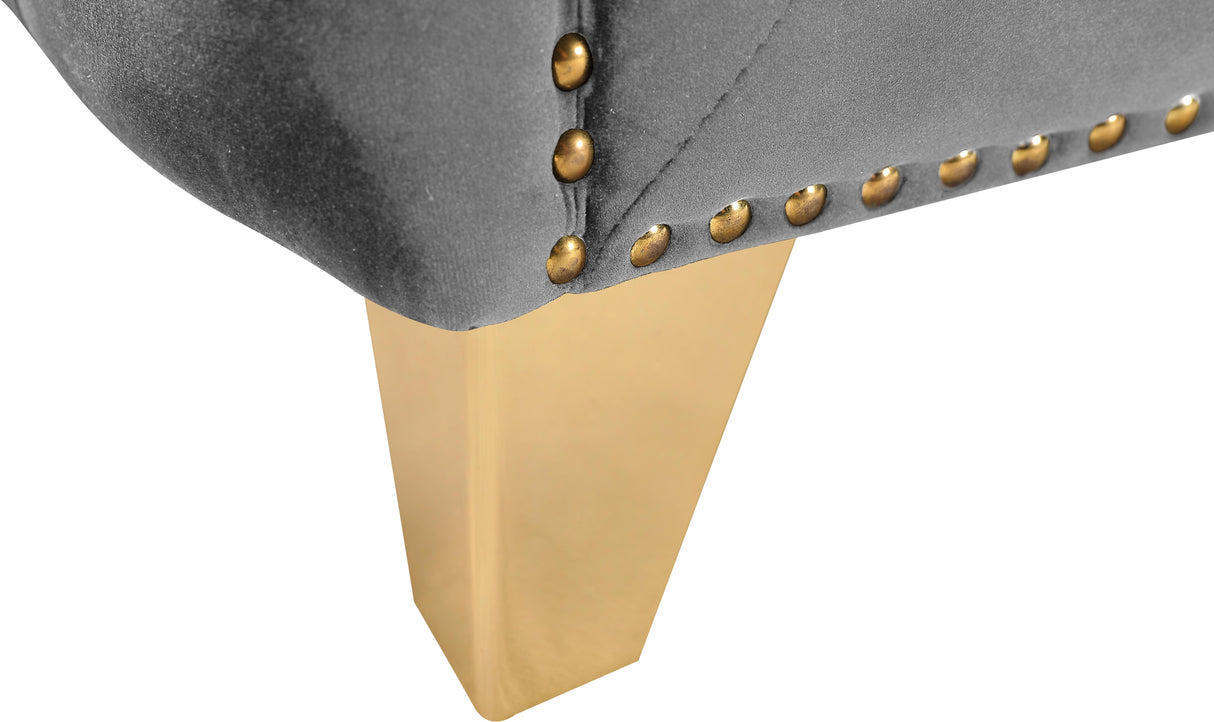 Michelle Grey Velvet Loveseat - galleria furniture outlet