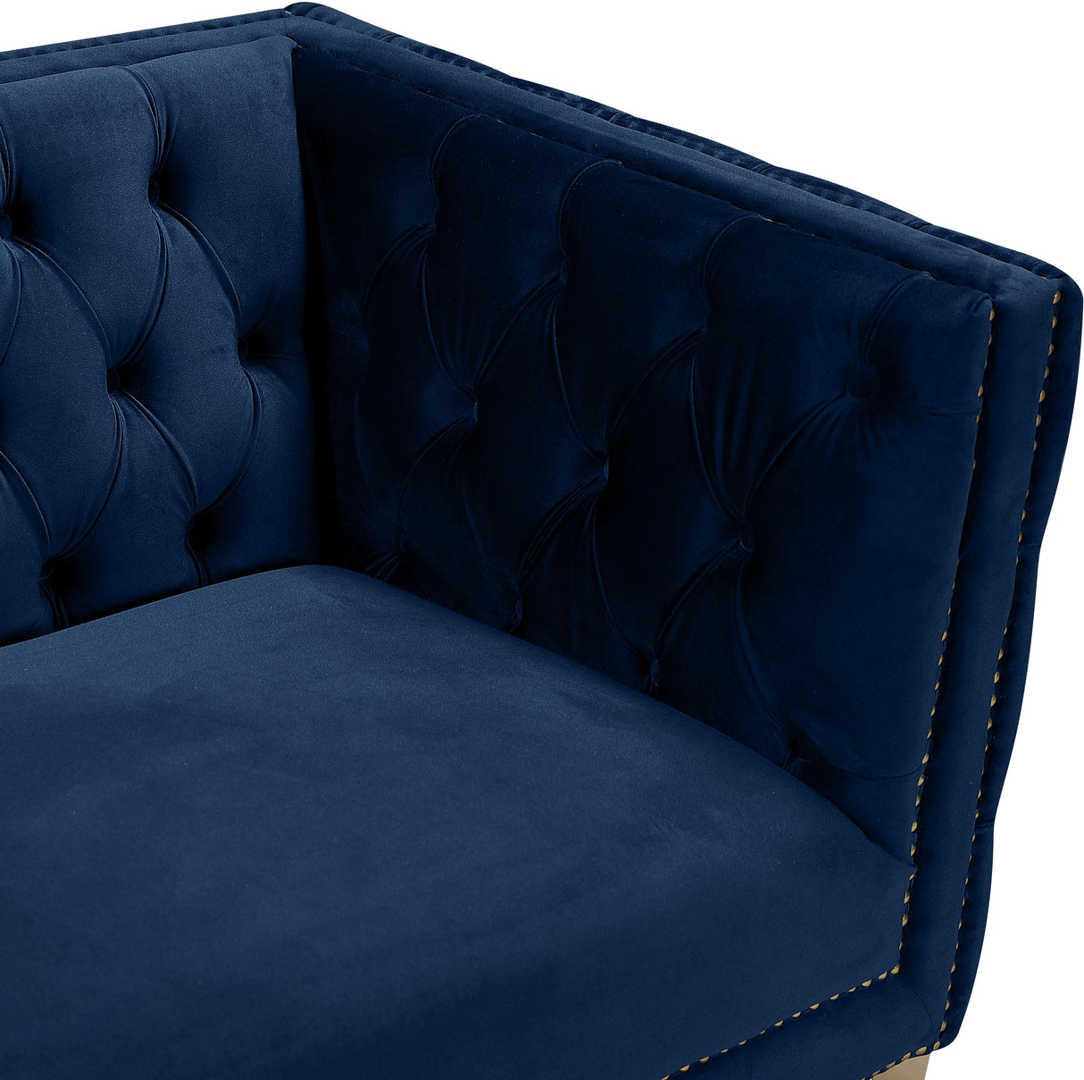 Michelle Navy Velvet Chair - galleria furniture outlet
